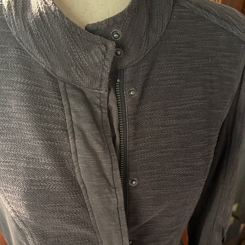 Anthropologie Saturday Sunday Dark Gray Cotton Textured Jacket - Picture 13 of 13